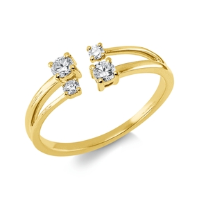 Ring aus 750 Gelbgold 2 Brillanten 0,17ct TW-SI 2 Brillanten 0,06ct TW B:5,5mm