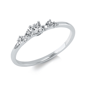 Ring aus 750 Weißgold 6 Brillanten 0,05ct TW-SI 1 Brillant 0,11ct TW-SI B:3,3mm