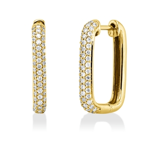 Pavé Creolen aus 750 Gold Gelbgold 98 Brillanten 0,44ct TW-SI 18,5x2,7mm