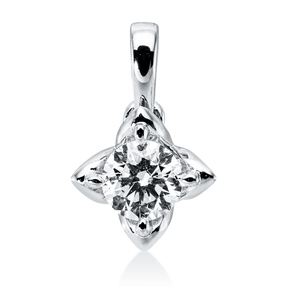 Solitaire Anhänger aus 750 Weißgold Brillant 0,27ct TW-SI 10,5x7,4mm mit Öse