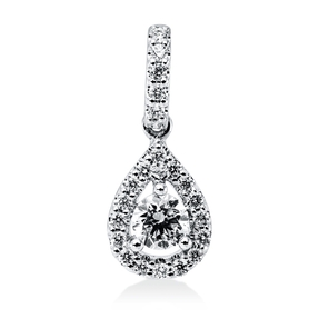 Anhänger aus 750 Gold Weißgold 22 Diamanten 0,24ct TW-SI 15,1x6,3mm mit Öse