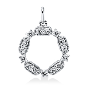 Anhänger aus 750 Gold Weißgold 15 Diamanten 0,26ct TW-SI 18x13,3mm mit Öse
