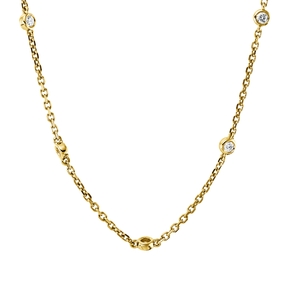 Collier aus 750 Gold Gelbgold 26 Brillanten 0,65ct TW-VSI/SI L:61cm Zarge