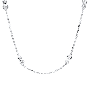 Collier aus 750 Gold Weißgold 16 Brillanten 0,46ct TW-VSI/SI L:43,2cm Zarge