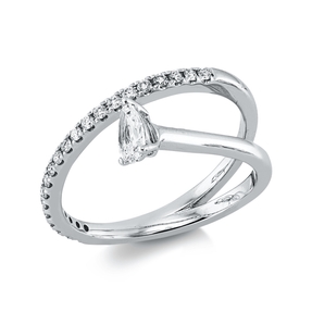 Ring in 750 white gold with 22 diamonds 0.35 ct TW-VSI, width: 8.5 mm
