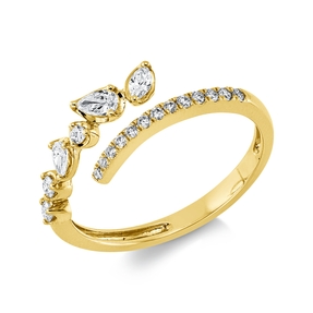 Ring aus 750 Gold Gelbgold 19 Diamanten 0,27ct TW-SI B:6,5mm