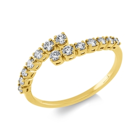 Ring in 750 yellow gold with 14 brilliant-cut diamonds 0.33 ct TW-SI, width: 4.8 mm Ring in 750 yellow gold with 14 brilliant-cut diamonds 0.33 ct TW-SI, width: 4.8 mm