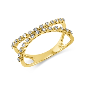 Ring aus 750 Gold Gelbgold 26 Brillanten 0,24ct TW-SI B:7,1mm