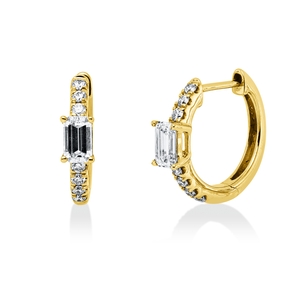 Creolen aus 750 Gold Rotgold 16 Diamanten 0,48ct TW-VSI 14x3mm Creolen aus 750 Gold Rotgold 16 Diamanten 0,48ct TW-VSI 14x3mm