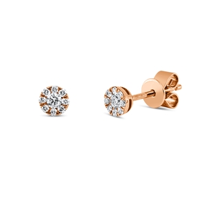 Ohrstecker aus 750 Gold Rotgold 18 Brillanten 0,14ct TW-SI Ø3,9mm