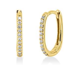 Creolen aus 750 Gold Gelbgold 22 Brillanten 0,11ct TW-SI 12,8x1,5mm Creolen aus 750 Gold Gelbgold 22 Brillanten 0,11ct TW-SI 12,8x1,5mm