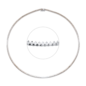Collier aus 750 Weißgold 192 Brillanten 6,52ct fancyFassung L:43,2cm 3er-Krappe