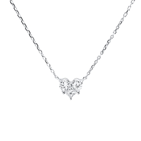 Collier Herz aus 750 Weißgold 3 Diamanten Fanatsy-Schliff 0,16ct TW-VSI L:40,6cm
