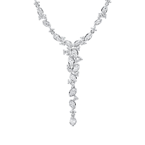 Collier aus 750 Gold Weißgold 42 Diamanten 1,21ct L:45cm