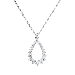 Collier aus 750 Gold Weißgold 24 Brillanten 0,43ct TW-SI L:45cm