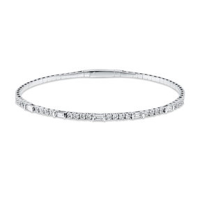Armreif aus 750 Gold Weißgold 29 Diamanten 0,83ct 48x55mm