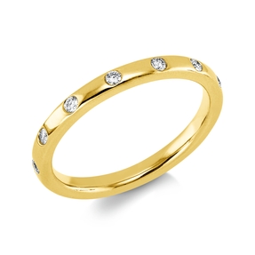 Ring aus 750 Gold Gelbgold 13 Brillanten 0,2ct TW-SI B:2,2mm Zarge