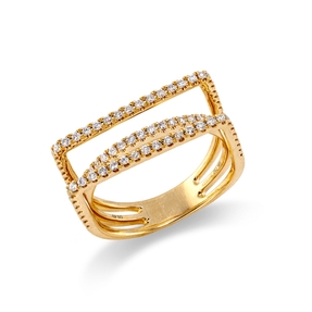 Ring aus 750 Gold Gelbgold 81 Brillanten 0,43ct W-SI B:7mm