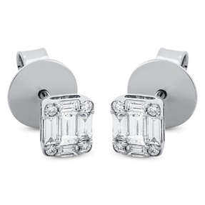 Ohrstecker aus 750 Gold Weißgold 18 Diamanten 0,41ct TW-SI 5,5x4,7mm