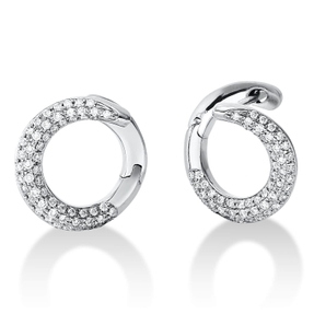 Pavé Creolen aus 750 Weißgold 112 Brillanten 0,5ct TW-SI 16,4x2,4mm Pavé Creolen aus 750 Weißgold 112 Brillanten 0,5ct TW-SI 16,4x2,4mm
