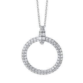 Pavé Collier Kreis aus 750 Weißgold 80 Brillanten 0,6ct TW-SI L:45cm Pavé Collier Kreis aus 750 Weißgold 80 Brillanten 0,6ct TW-SI L:45cm
