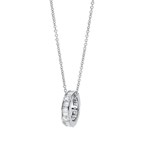 Collier aus 750 Gold Weißgold 25 Diamanten 0,69ct TW-SI L:45cm
