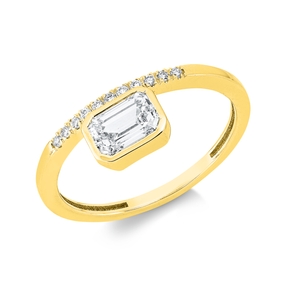 Ring aus 585 Gold Gelbgold 12 Diamanten 0,81ct TW-SI B:7mm