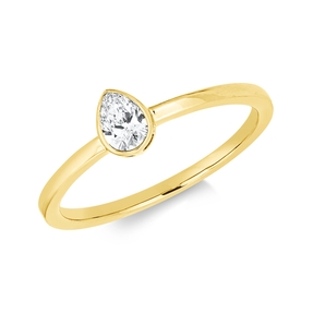 Solitaire Ring aus 750 Gelbgold Diamant Tropfen-Schliff 0,22ct TW-SI B:5,5mm Zarge Solitaire Ring aus 750 Gelbgold Diamant Tropfen-Schliff 0,22ct TW-SI B:5,5mm Zarge