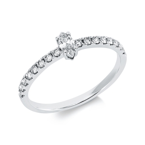 Ring aus 750 Gold Weißgold 17 Diamanten 0,35ct B:4,9mm