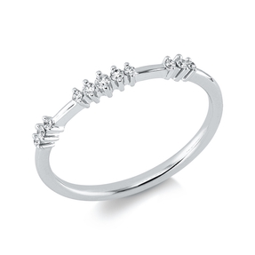 Ring in 750 white gold with 11 diamonds 0.09 ct TW-PI, width: 2.3 mm