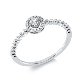 Ring in 750 white gold with 17 diamonds 0.09 ct TW-PI Ø5.7 mm