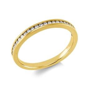 Eternity ring in 750 yellow gold with 23 diamonds 0.17 ct TW-SI, width: 2 mm