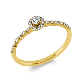 Ring aus 750 Gold Gelbgold 25 Diamanten 0,22ct TW-PI Ø4,8mm