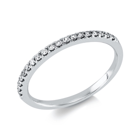 Ring in 750 white gold with 19 brilliant-cut diamonds 0.13 ct TW-VSI, width: 1.6 mm Ring in 750 white gold with 19 brilliant-cut diamonds 0.13 ct TW-VSI, width: 1.6 mm