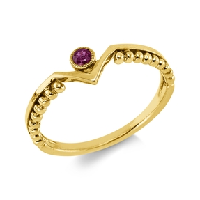 Ring aus 750 Gold Gelbgold Rubin 0,1ct rot B:5,2mm