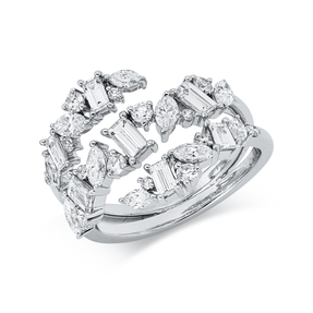 Ring aus 750 Gold Weißgold 31 Diamanten 1,61ct TW-SI B:15,4mm
