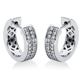 Creolen aus 750 Gold Weißgold 48 Brillanten 0,24ct TW-SI 12,4x3,7mm Creolen aus 750 Gold Weißgold 48 Brillanten 0,24ct TW-SI 12,4x3,7mm