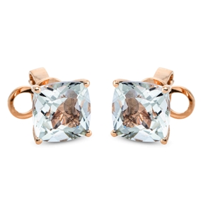 Ohrstecker aus 750 Gold Rotgold 2 Amethyste 3,2ct grün 7,1x7,1mm
