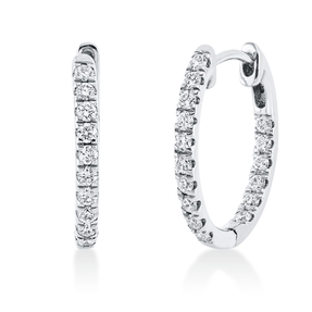 Creolen aus 750 Gold Weißgold 32 Brillanten 0,47ct TW-SI 16,7x1,9mm