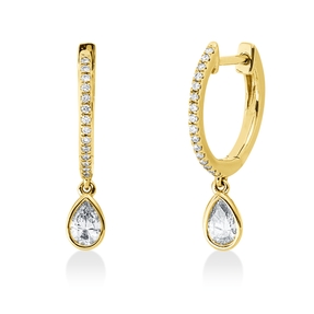 Creolen aus 750 Gold Gelbgold 34 Diamanten 0,46ct TW-SI 21x3,9mm