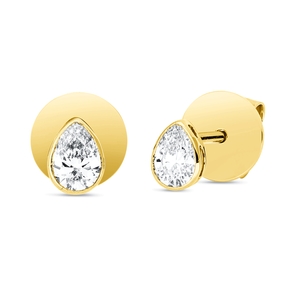Solitaire Ohrstecker aus 750 Gelbgold 2 Diamanten Tropfen-Schliff 0,42ct TW-SI Solitaire Ohrstecker aus 750 Gelbgold 2 Diamanten Tropfen-Schliff 0,42ct TW-SI