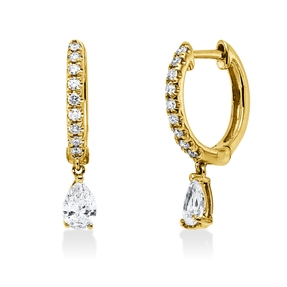 Creolen aus 750 Gold Gelbgold 20 Diamanten 0,52ct TW-VSI 19x3,2mm Creolen aus 750 Gold Gelbgold 20 Diamanten 0,52ct TW-VSI 19x3,2mm