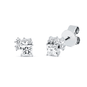 Ohrstecker aus 750 Gold Weißgold 10 Diamanten 0,53ct TW-SI 2,5x5,3mm