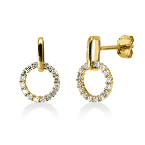 Ohrstecker aus 750 Gold Gelbgold 32 Brillanten 0,28ct W-SI 13x8mm