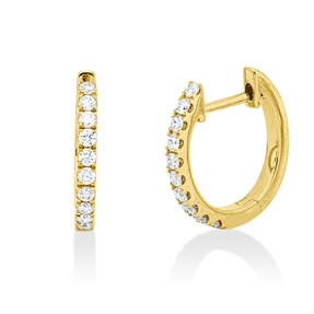 Creolen aus 750 Gold Gelbgold 20 Brillanten 0,24ct TW-SI 12,5x1,5mm Creolen aus 750 Gold Gelbgold 20 Brillanten 0,24ct TW-SI 12,5x1,5mm