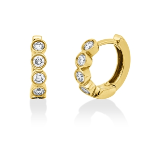 Creolen aus 750 Gold Gelbgold 10 Brillanten 0,33ct TW-SI 11,2x2,6mm Zarge Creolen aus 750 Gold Gelbgold 10 Brillanten 0,33ct TW-SI 11,2x2,6mm Zarge