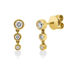 Ohrstecker aus 750 Gold Gelbgold 6 Diamanten 0,35ct TW-SI 13x4,4mm Zarge