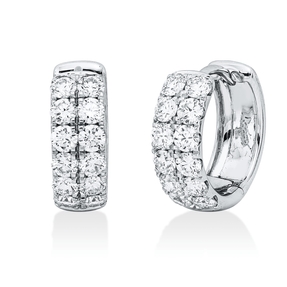 Creolen aus 750 Gold Weißgold 24 Brillanten 1,21ct TW-SI 13,5x4,5mm Creolen aus 750 Gold Weißgold 24 Brillanten 1,21ct TW-SI 13,5x4,5mm