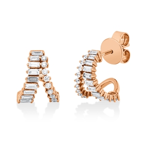 Ohrstecker aus 750 Gold Rotgold 46 Diamanten 0,6ct 11x8,5mm