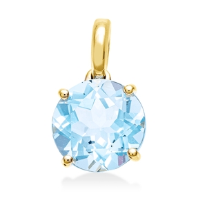 Anhänger aus 750 Gold Gelbgold Topas 3,4ct skyblue 15x9mm mit Öse